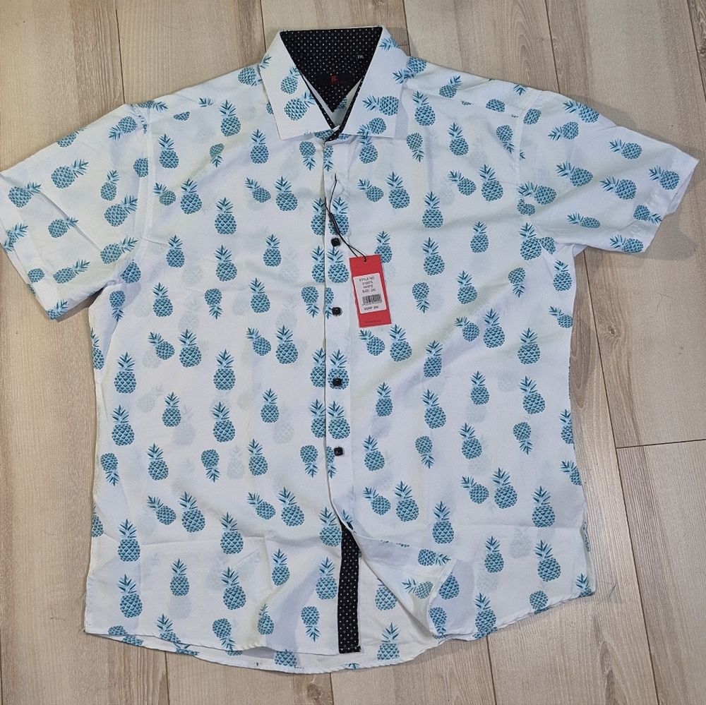 BC Collection Men's Short Sleeve Button-Up Shirt Size 2XL NWT